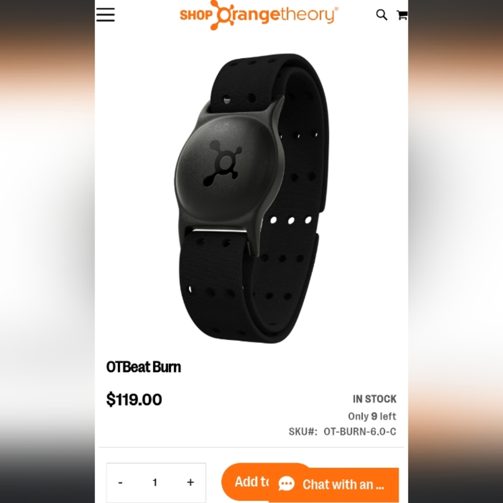 Orangetheory OTBeat Burn Black Wearable